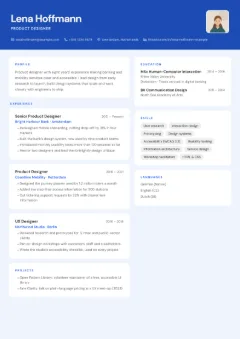 Card Layout CV template with photo, in the Frost colour scheme