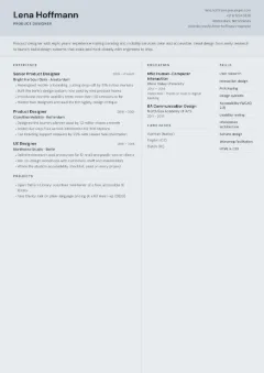 Compact Dense CV template, in the Slate colour scheme