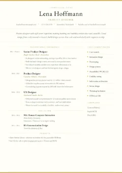 Executive CV template, in the Ivory colour scheme